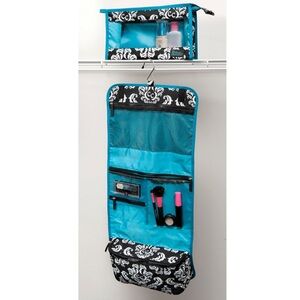 Clever Container Two-Piece Travel Set Damask/Teal Cosmetic Toiletries New